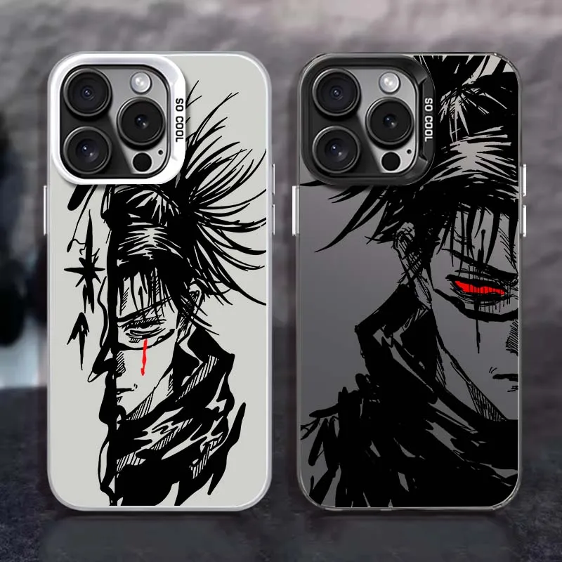 

Jujutsu Kaisen Cool Popular For Apple iPhone 16 15 14 13 12 11 XR XS X Pro Max Plus Colorful Silver Phone Case Soft Cover