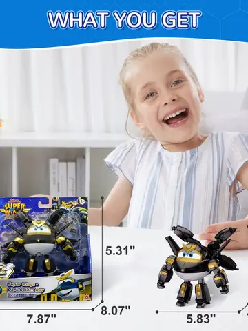 Игрушки-трансформеры Super Wings, 5 фигурок-трансформеров в виде самолетов темно-золотистого цвета, фигурка-трансформер 2 в 1 для мальчиков, серия Rescue Bots, для детей 3-5 лет