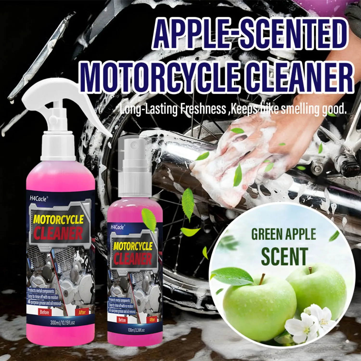 منظف رغوي مركز لغسيل الدراجات النارية، منظف سكوتر كهربائي، شمع السيارة ومزيل البقع، شمع تلميع