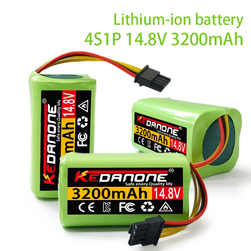 

2023 New 4S1P 14.8V 3200mAh Lithium Ion Battery,For Cecotec Conga 1290 1390 1490 1590 Vacuum Cleaner Robot Gutrend Echo 520