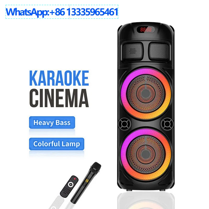 

ZQS8251 двойной 8-дюймовый беспроводной микрофон Bluetooth-динамик уличная мелодия RGB подсветка сабвуфер карта динамик