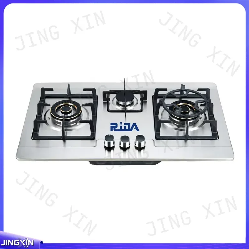 custom for Ridax Built in Three Burner Stainless Steel Cooking Gas Stove Gas Cooker Gas Hob Kitchen Appliance