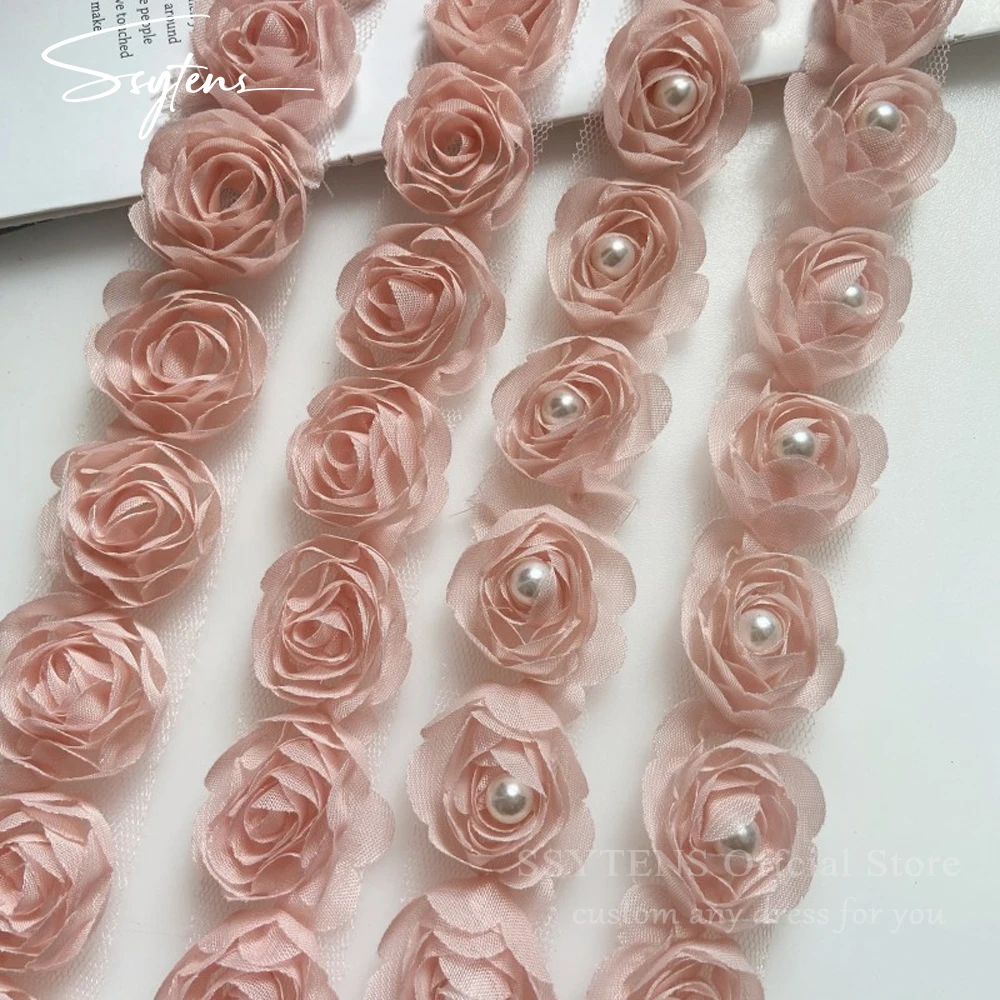 In Stock Chiffon Lace Rose Flower Trim Garment Accessory - Evening Dress Party Dress Decoration for Wedding Gown Hat Shoe Skirt
