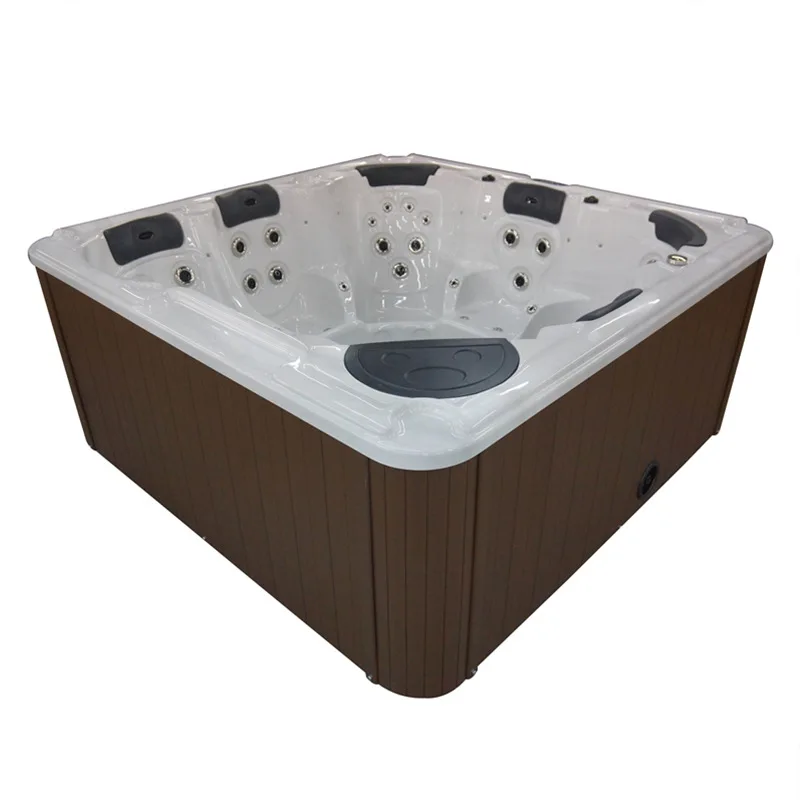 Outdoor Acrylic Spa, Thermostatic Massage Tub, Large Bubble Pool for Villa Hotel, Outdoor Hot Tub, 6 Person Capacity