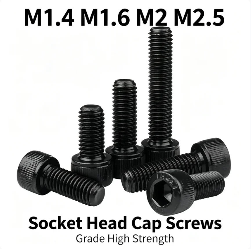 M1.4 M1.6 M2 M2.5 12.9 Grade High Strength Socket Head Cap Screws Allen Bolts Hex Drive Machine Assembly Screws