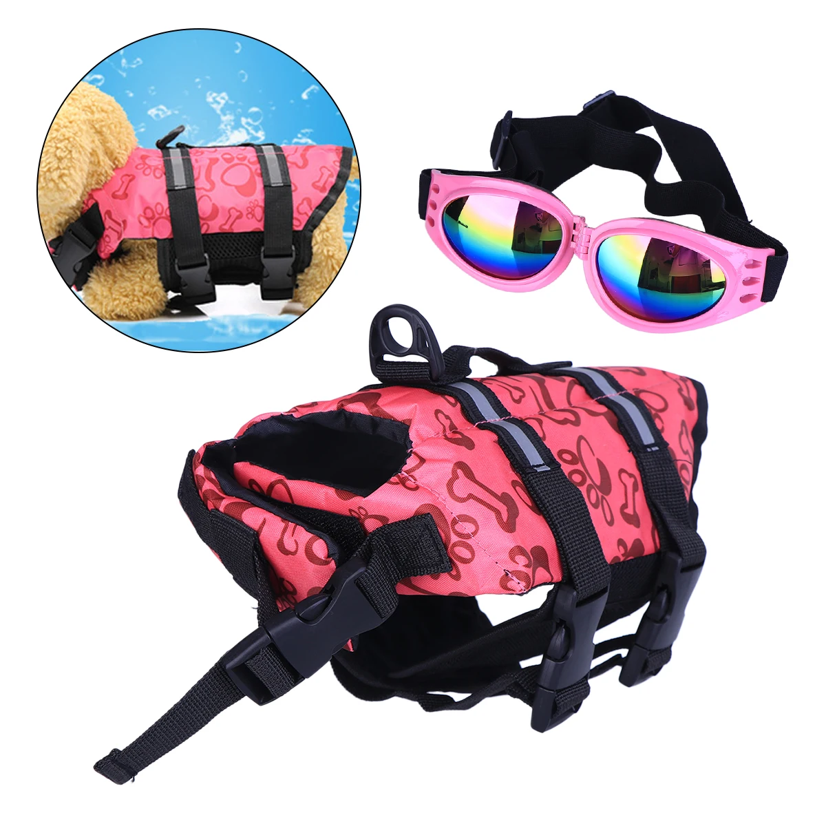 

Adjustable Dog Preserver Vest Breathable Quick Release Hook Durable Safety Gear Xs Size Pet Life Jacket Puppy Life