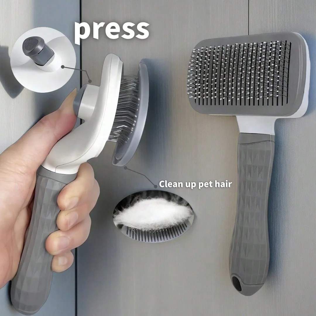 1PCS Pet Hair Removal Comb - Easy To Clean Pet Grooming Brush - One Click Hair Removal, Knot Removal, Reduce Shedding, and Improve Fur Health