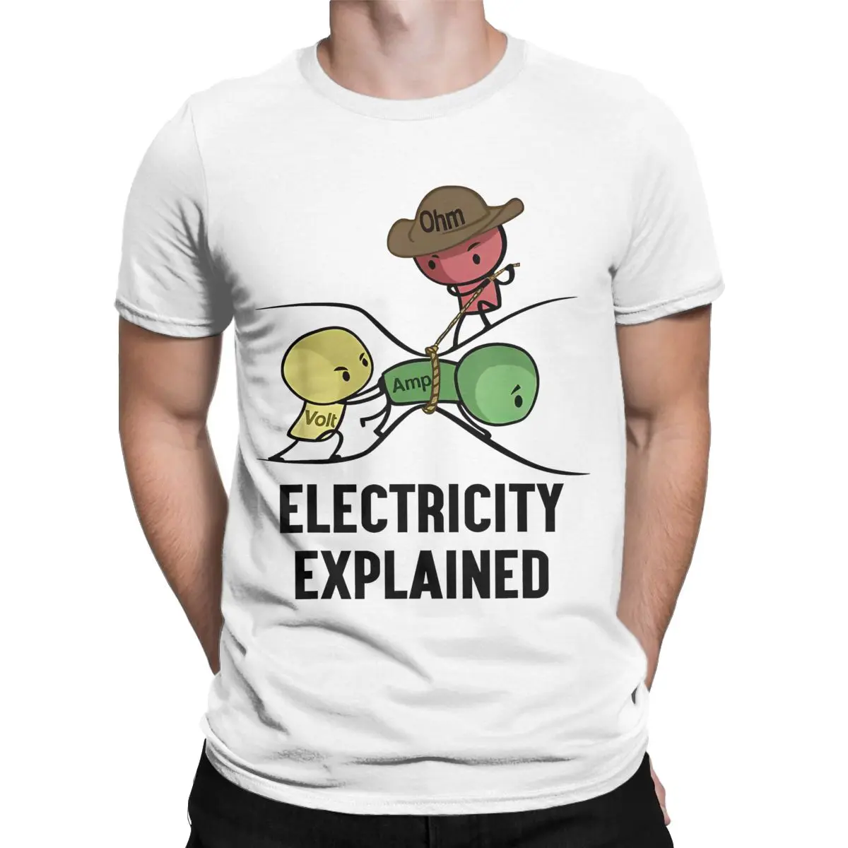 New Arrival Men Women Funny Electricity Explained Physics Nerd Shirt Apparel 100% Cotton Tops T-shirt Novelty Tee Shirt