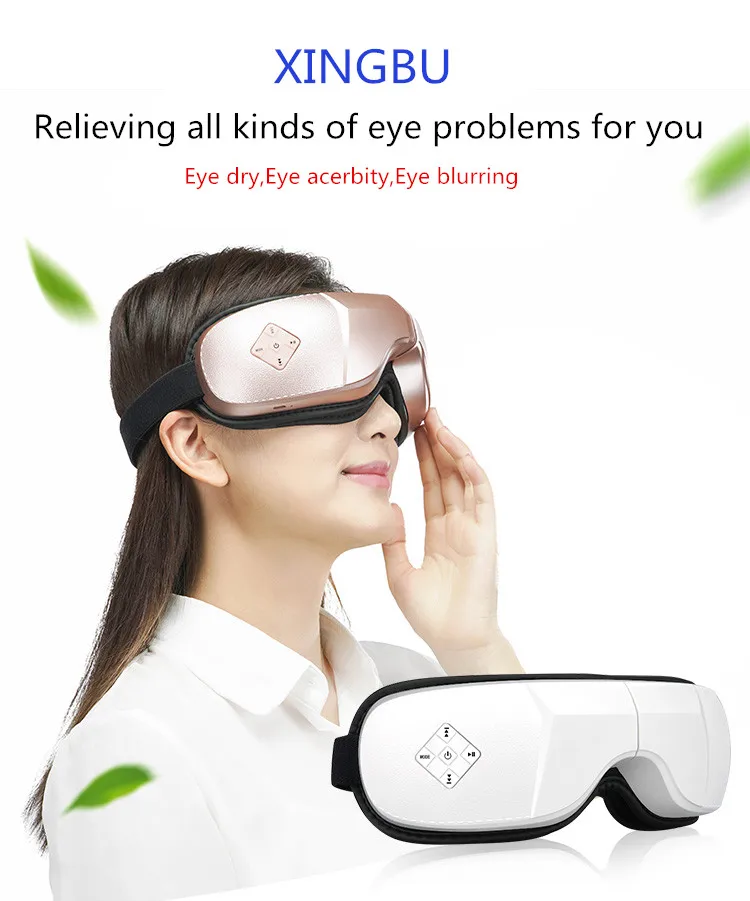 Беспроводной интеллектуальный массажер для глаз с тепловым сжатием для ухода за глазами и улучшения сна, снятия усталости глаз