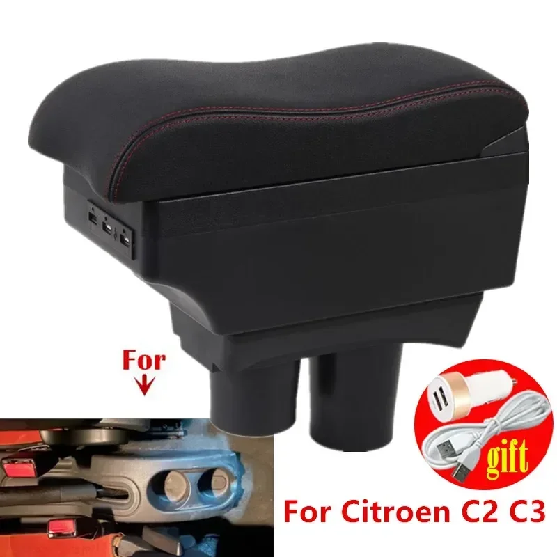 

Central armrest box For Citroen C2 Armrest Box For Citroen C2 C3 Car Armrest box Storage Box Interior Dedicated Retrofit