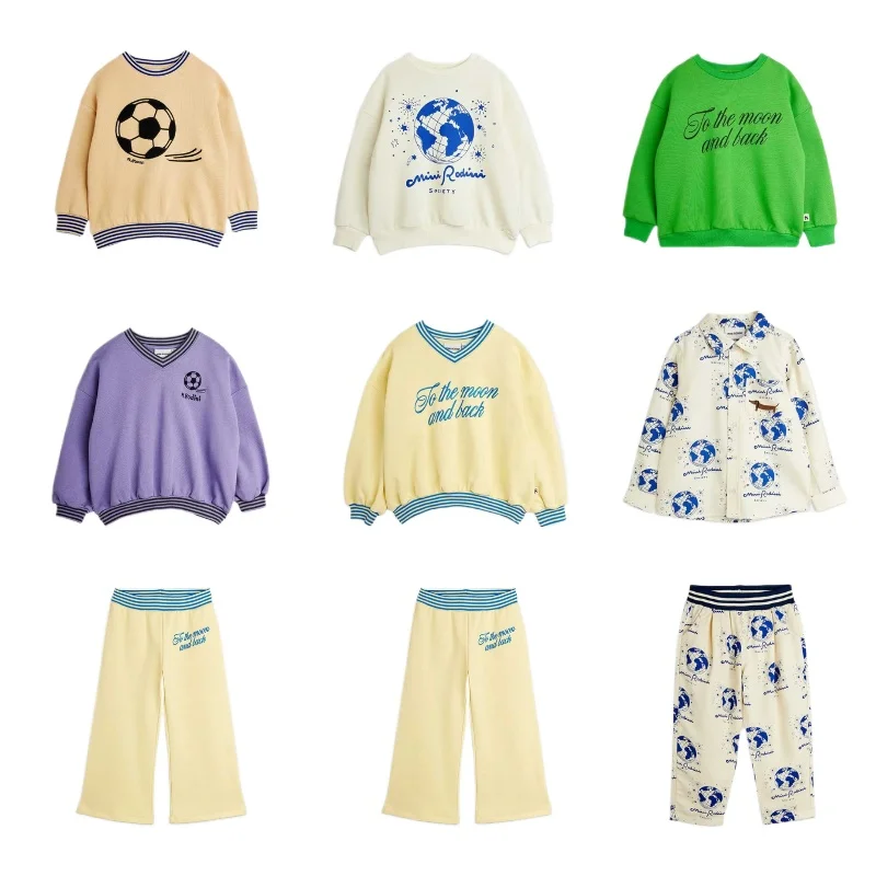 

Children's Sportswear 2026 Spring New Arrival White Cartoon Fashion Boys' Hoodie Sweatpants Cotton Collared Shirt Casual Trouser