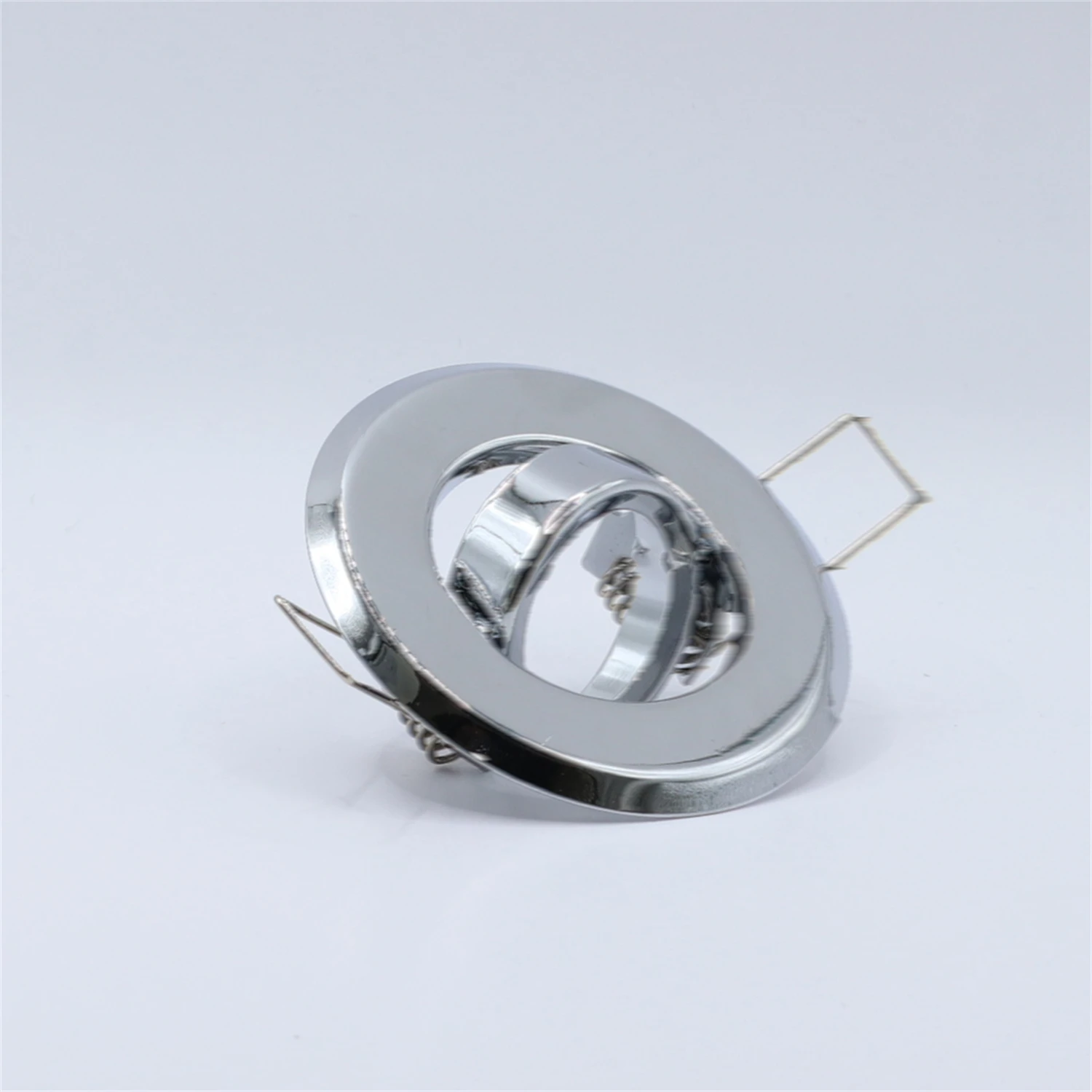 Metal Round Satin Nickel Chrome Lighting Accessories Led Spot Light Frame Holder MR11 Lamp Fitting Led Ceiling Downlight Fixture