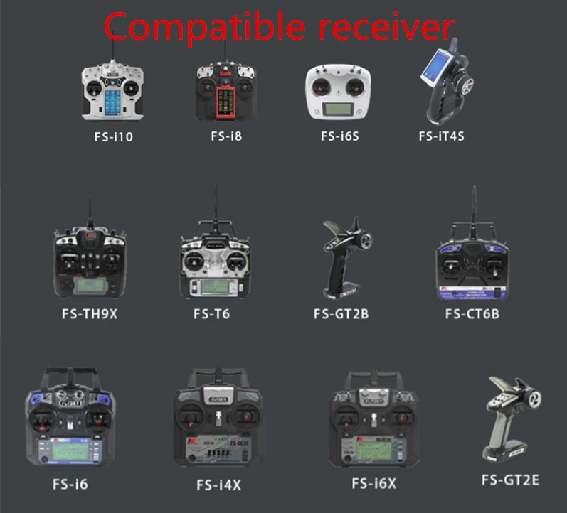 Flysky FS-GR3E FS-A3 FS-A6 FS-R6B FS-X6B FS-iA6 FS-iA6B FS-BS6 FS-A8S FS-R9B FS-iA10 FS-iA10B Rc Receiver for  Transmitter