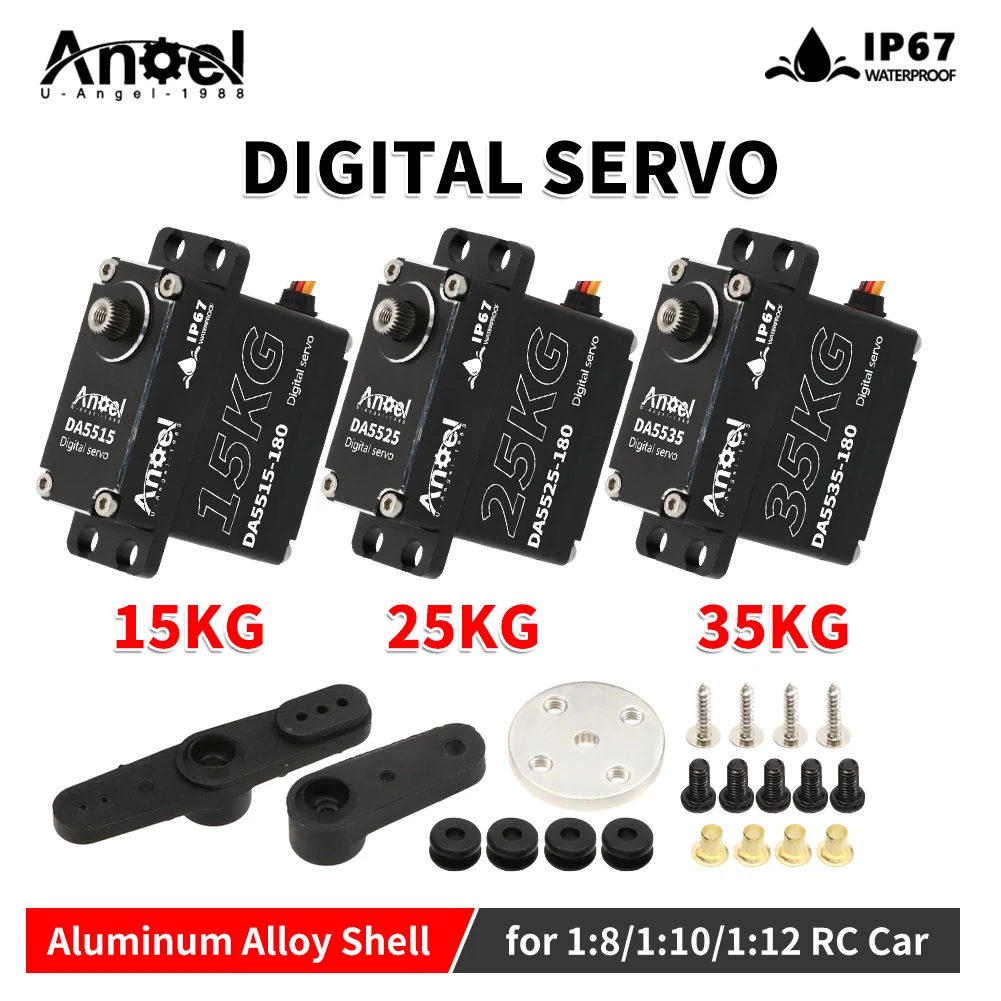 

Водонепроницаемый цифровой сервопривод UAngel DA5515, 15 кг, DA5525, 25 кг, DA5535, 35 кг, алюминиевая металлическая шестерня, большой крутящий момент для радиоуправляемого автомобиля 1/8, 1/10, 1/7