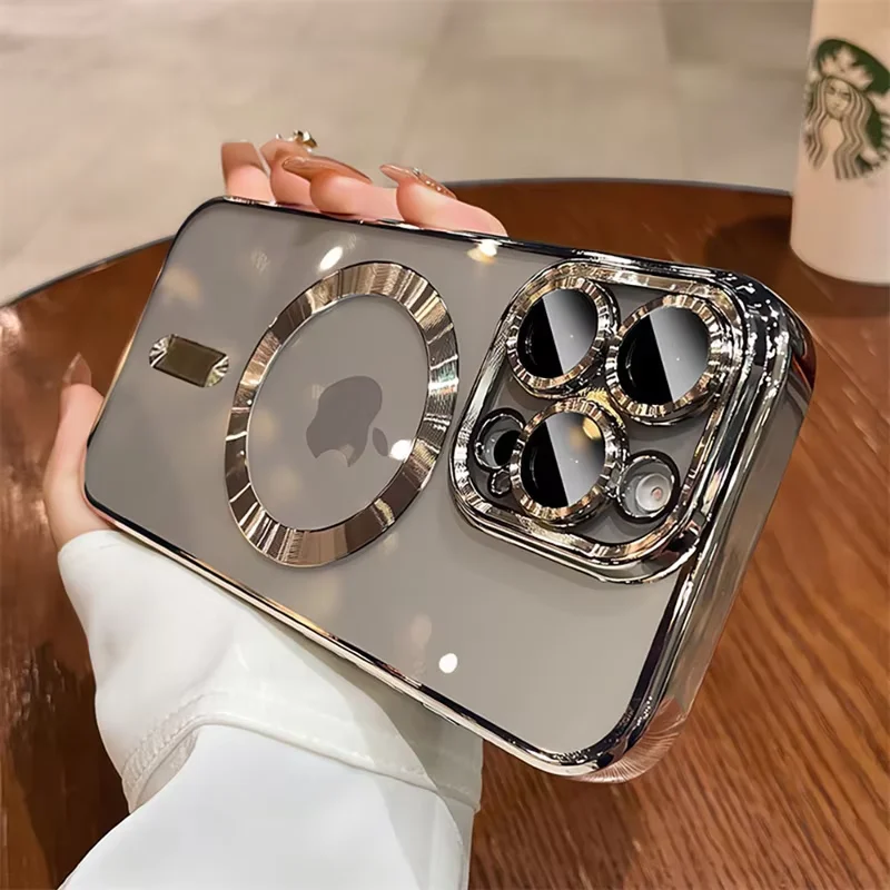 جديد الرسمية الصحراء الذهب قضية الهاتف آيفون 16 15 14 13 12X11 برو ماكس زائد واضح Magsafe عدسة مغناطيسية حماية غطاء ناعم