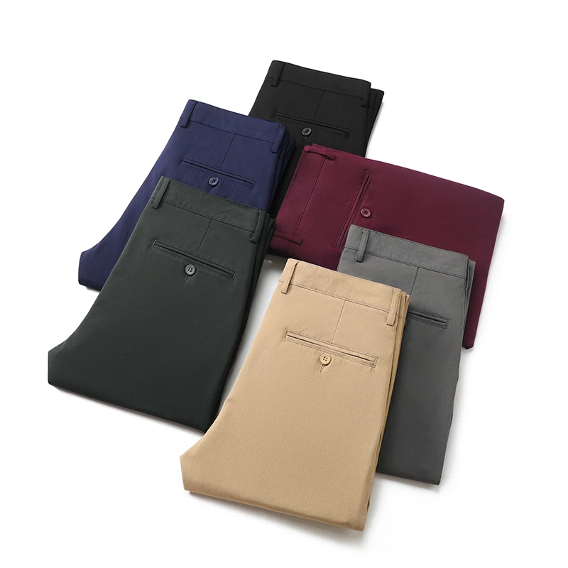 6 Colors Man Korean Version Comfort Classic Straight Casual Pants Men's Business Leisure Ventilate Straight Work Wear Trousers