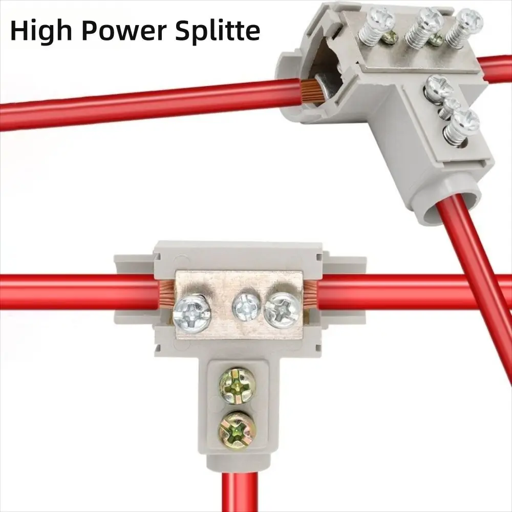 Electrical Connectors High Power High Power Splitter Large Current T-Type Wire Connector Conductor Brass Fast Connector