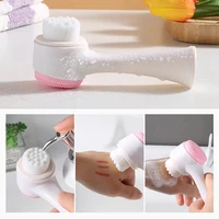 3D Double Side Face Washing Brush with OFT Fur Silica Instrument for Home Based Manual Face Clean and Pores Deep Cleanin 5
