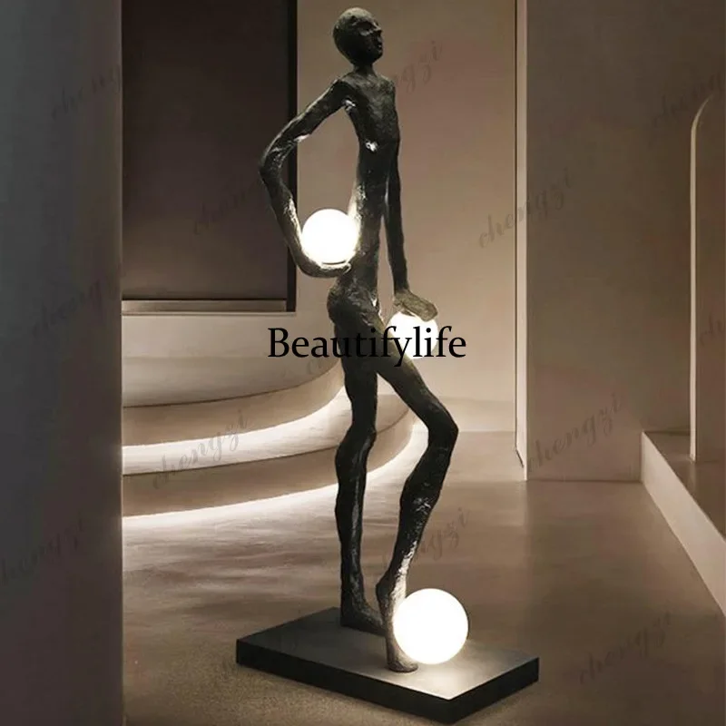 03 Hand and foot headball humanoid sculpture Floor lamp Sales office Model room Abstract artwork Decoration Statue ornament