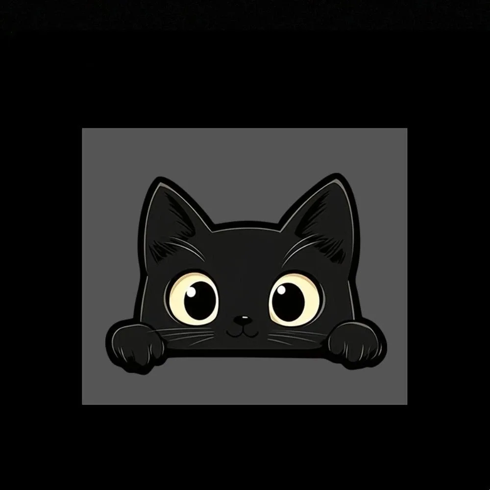 Scratch Covering Car Window Decals Black Peek-a-Boo PVC Decals Removable Big Eyes Cat Car Styling Cover
