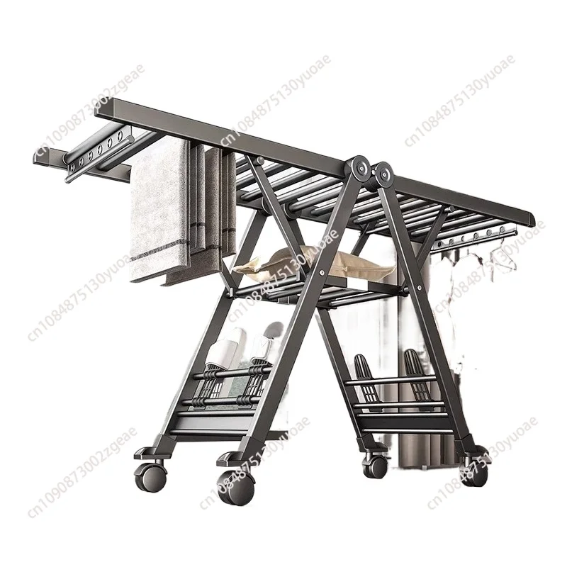 

Aluminum Alloy Indoor Quilt Drying Artifact Outdoor Balcony Folding Clothes Drying Racks Floor Multifunction Laundry Drying Rack