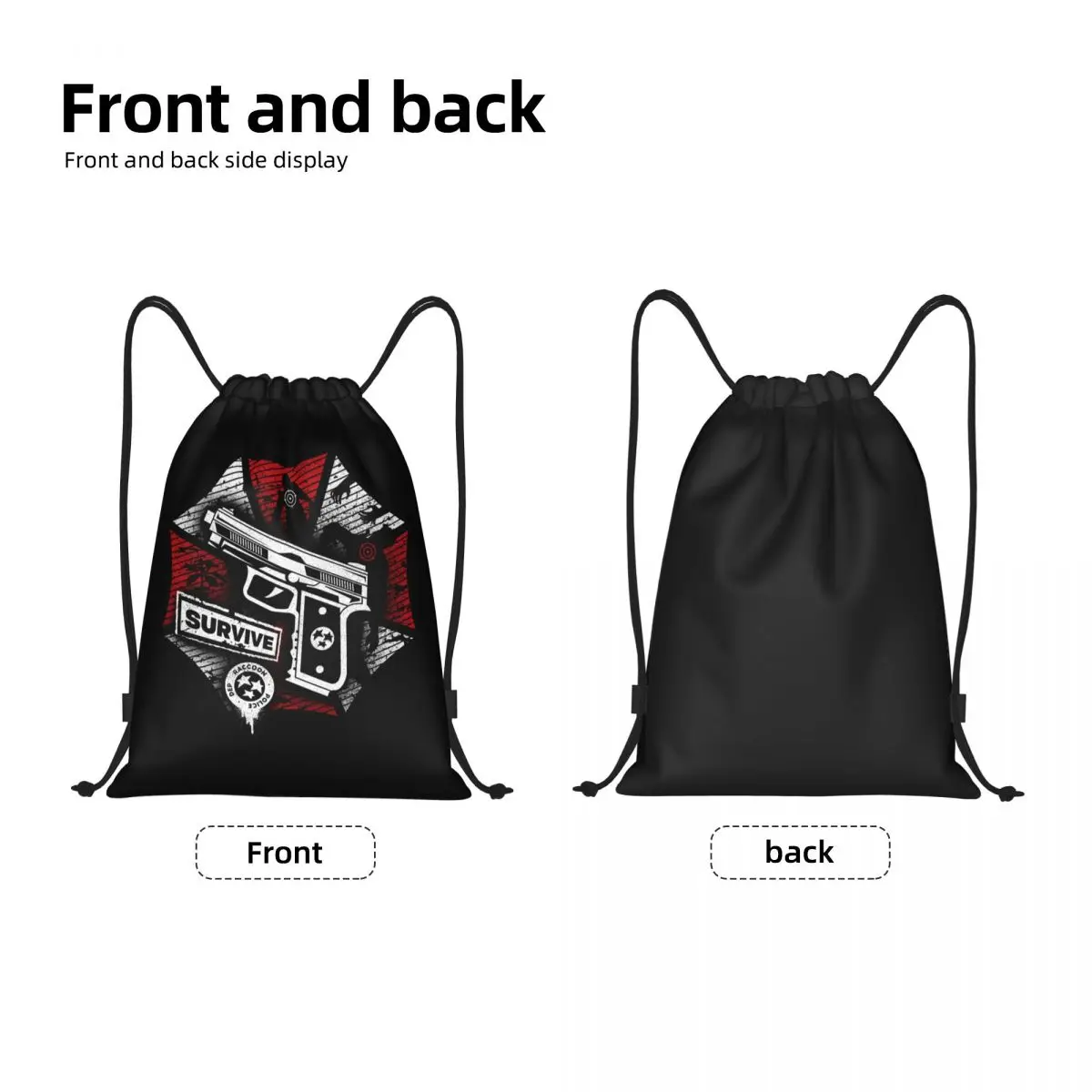 Grunge Umbrellas Corporations Drawstring Backpack Women Men Gym Sport Sackpack Portable Survive The City Shopping Bag Sack