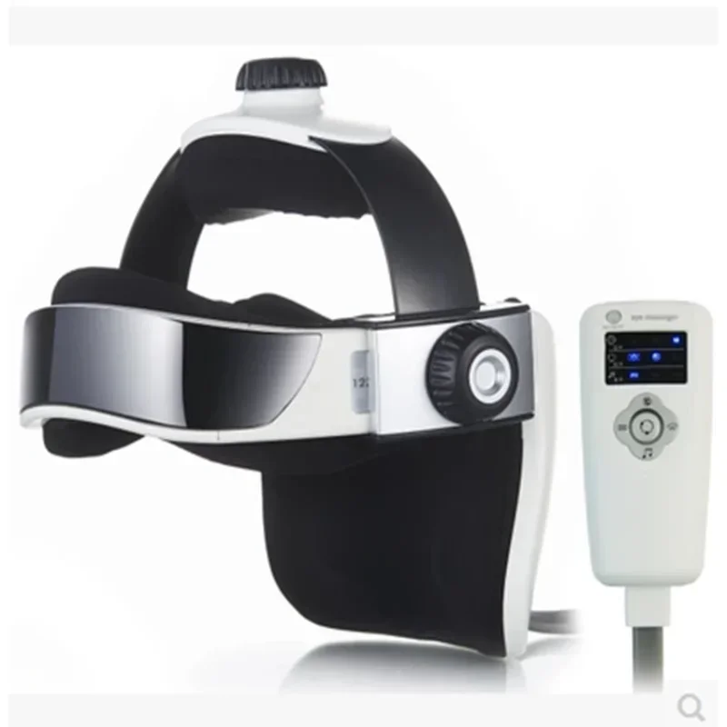 Cyber Electric Hot Head Massage Helmet Neck Massage Music Eye Muscle Stimulator Health Care for Relaxation and Stress Relief