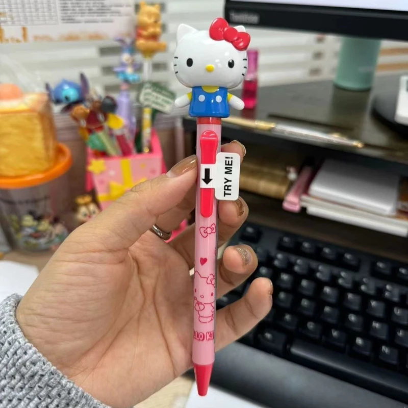 

Sanrio Hello Kitty cartoon cute student doll movable arm ballpoint pen creative sweet study office stationery toy gift wholesale