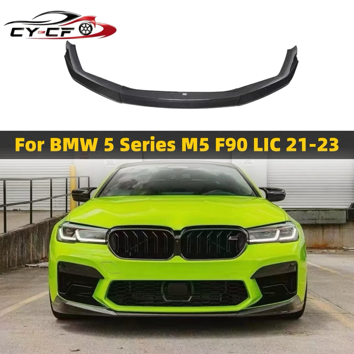 

3Pcs Set Real Carbon Fiber Auto Car Front Lip Splitter Bumper Spoiler for BMW F90 LCI M5 G30 G38 Bumper Bodykit FRP 2021+