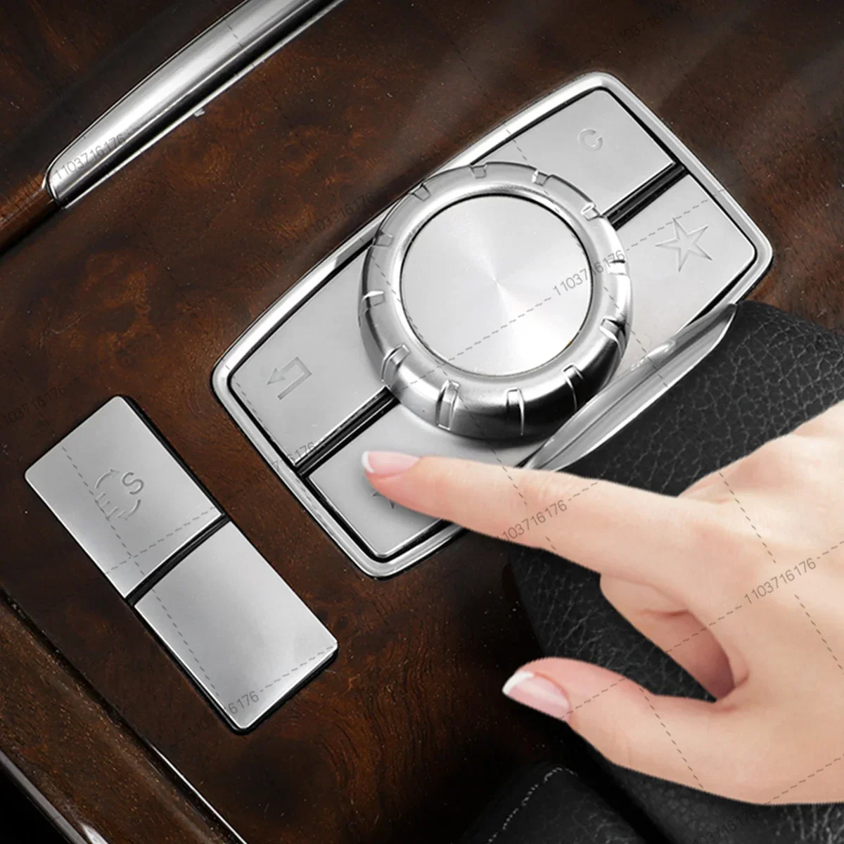 ABS parts Car Center Console Multimedia Button Sequins Cover Trim Sticker For Mercedes-Benz E Class W212 E200 E260L E300 2014-15