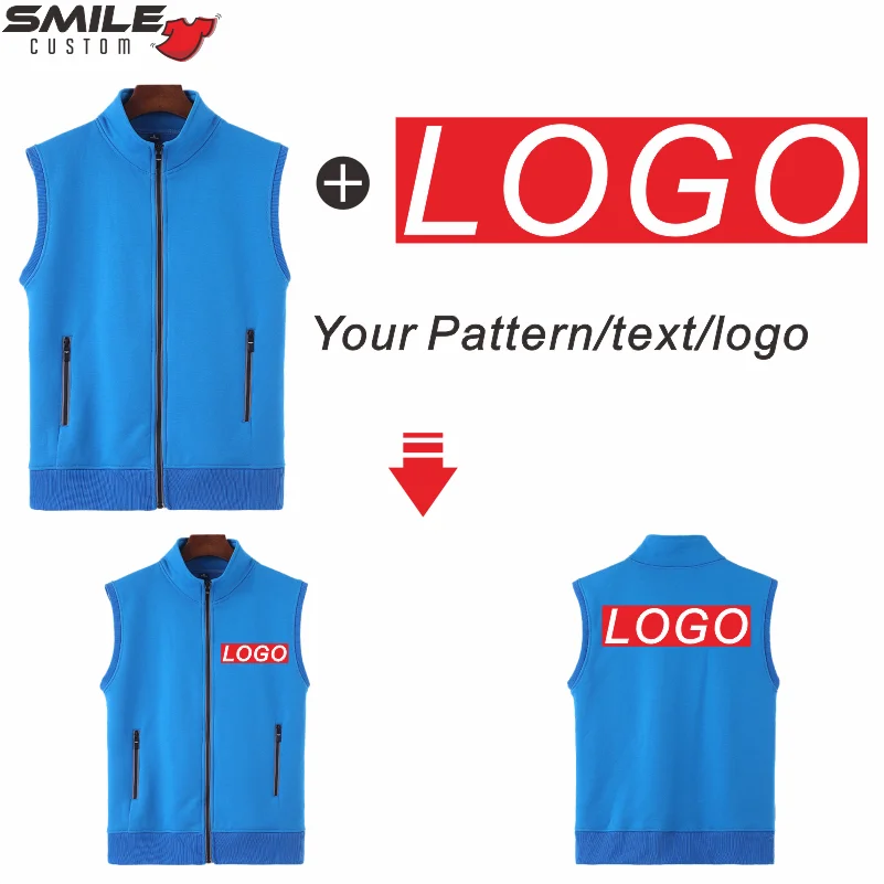 Winter Sleeveless Reflective Vest Custom Logo Casual Men and Women Fleece Warm Jacket Embroidery Text Company Design Print Brand