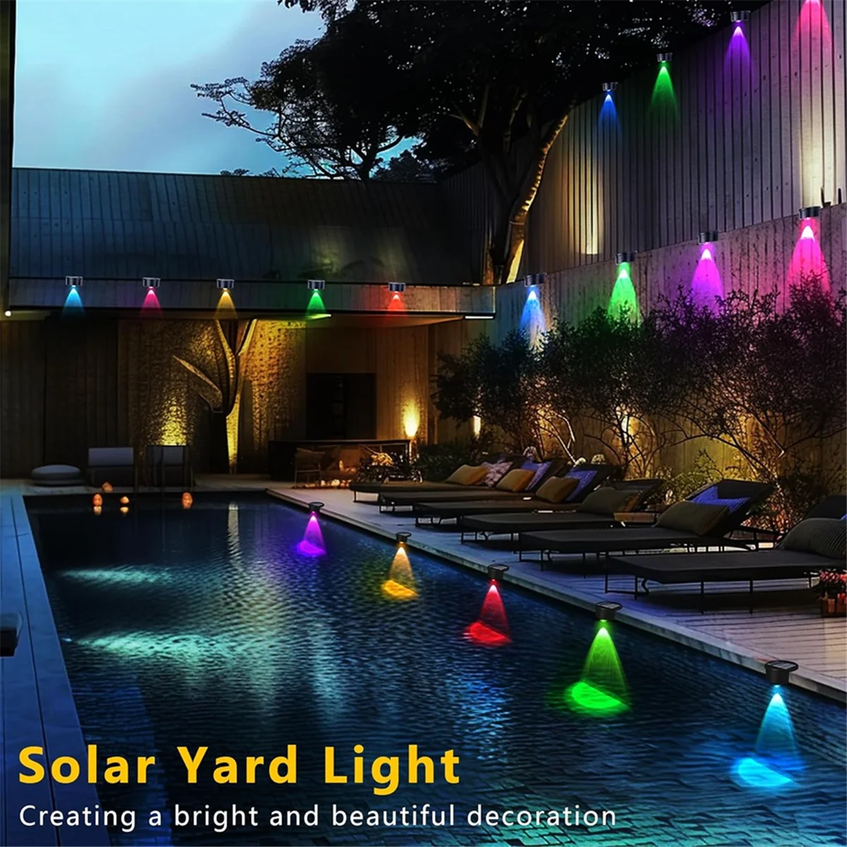 A95I-4pack Solar Powered Swimming Pool Edge Lights for Inground Pools, Above Ground Waterproof Wireless Pool Decorations