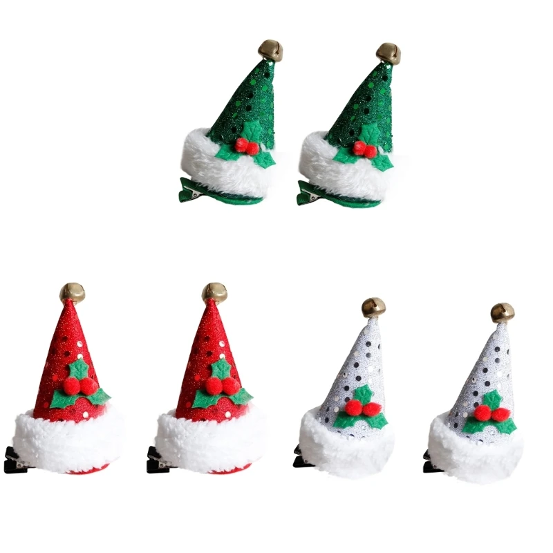 

Christmas Hat Hair Clip with Santa Hat hairpin Santa Hat Headpiece Santa Costume Prop Plush Hat Hair Accessories