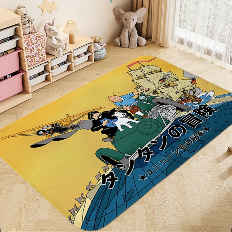 Custom Rug A-Tintins Aesthetic Modern Home Decoration Carpet House Interior Entrance Mat Veranda Floor Mat Carpet for Bedroom