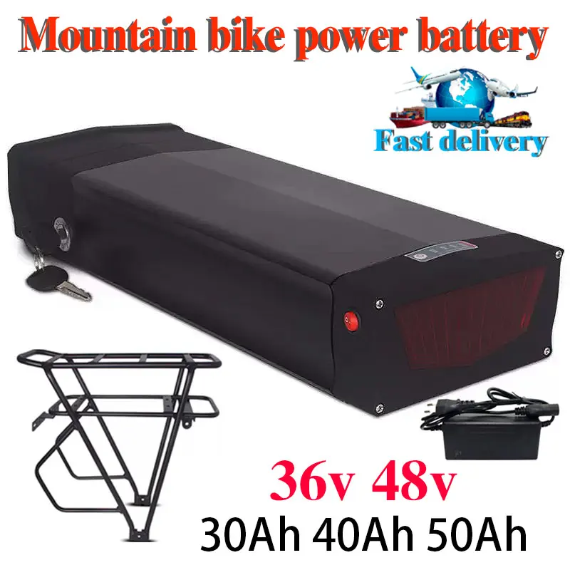 ChamRider-T1 전기 자전거 후면 배터리 Ebike18650 전원 셀, 36V 48V 52V 12Ah-50Ah 배터리 USB 다양한 인터페이스