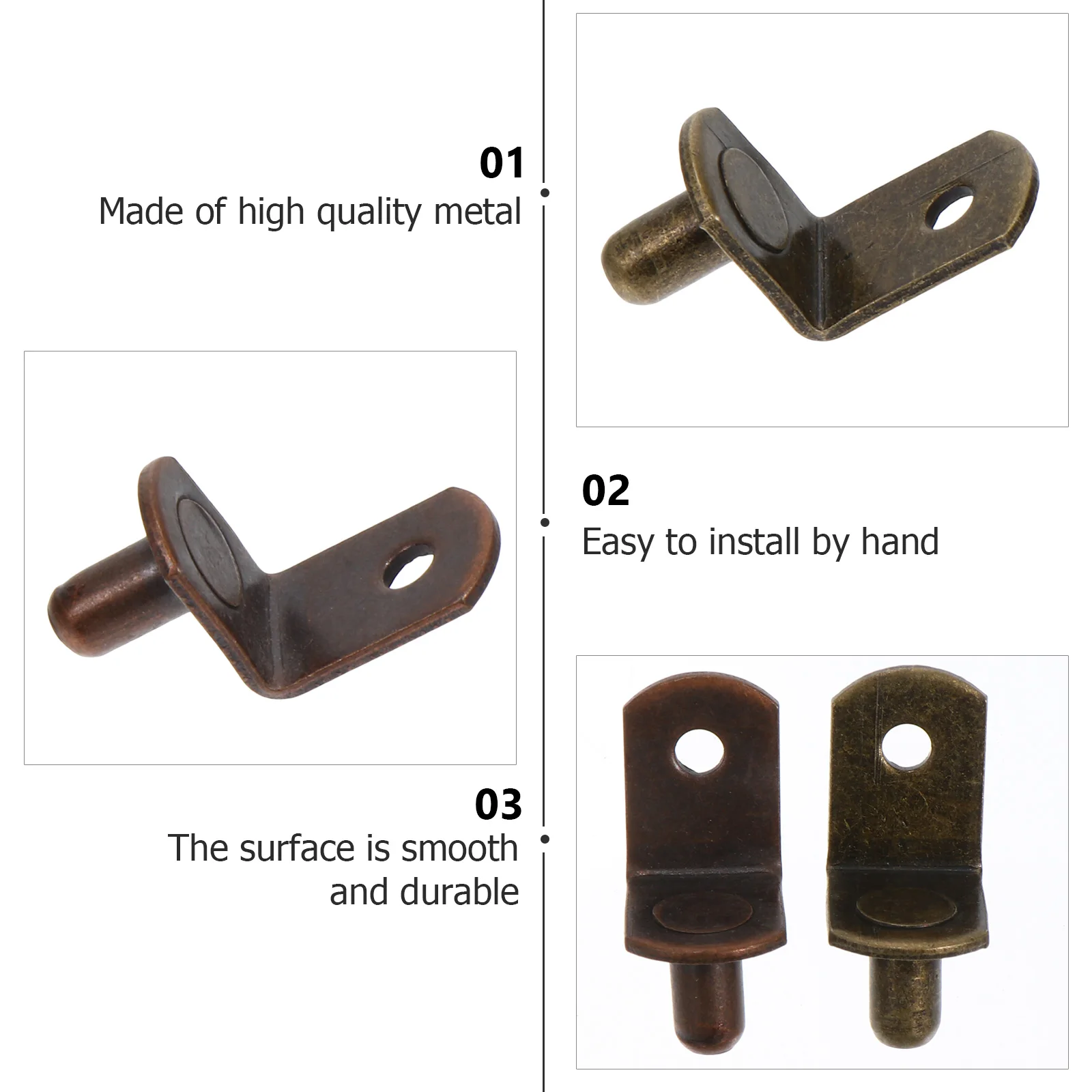 

80pcs Shelf Brackets Durable Easy Install Partition Pegs for Furniture Bookcases Cabinets Shelves Fixing Hardware
