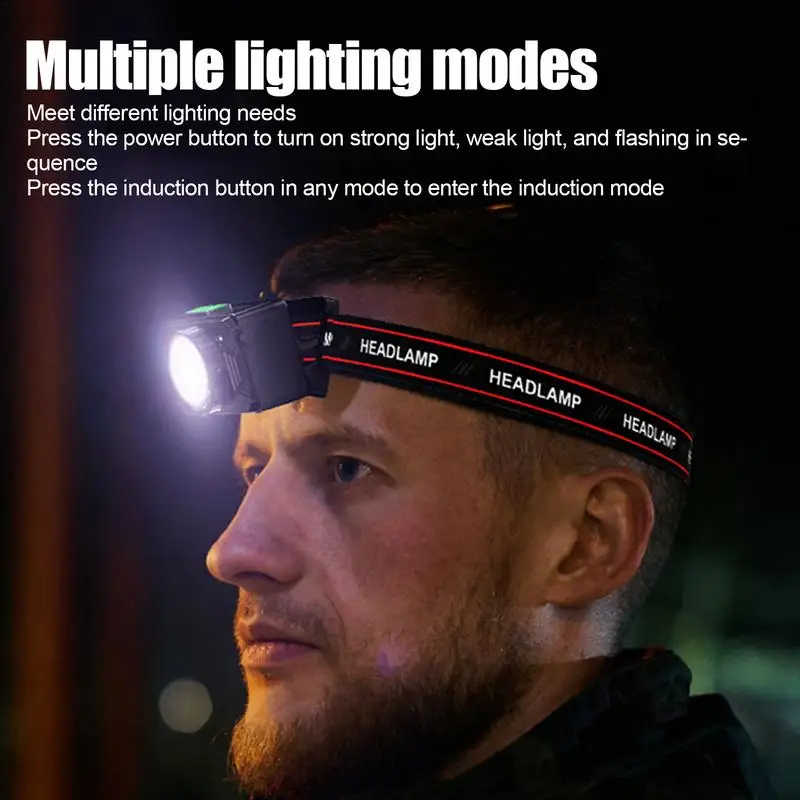 

Rechargeable Headlamp Outdoor Fishing Headlight Long-range Waterproof Portable Headlamps Strong LED Light For Adults Camping