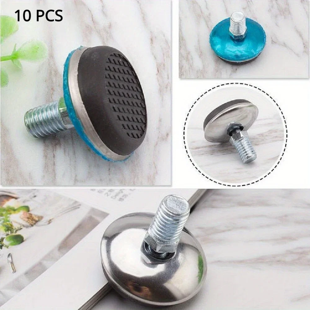 10 PCS Hot Selling Stainless steel Furniture sofa Leg Adjustable Furniture Feet,Suitable For Table Chair Cabinet Stool Legs Pad