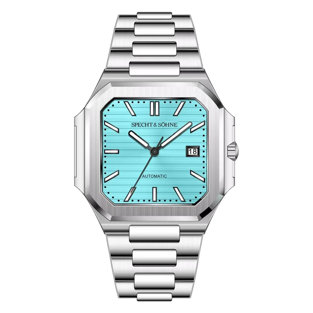 2025 Specht & Söhne 41 MM Vierkant Kubiek 5711 Herenhorloge Mechanische Horloges Roségoud Roestvrij staal Saffierkristal Waterdicht