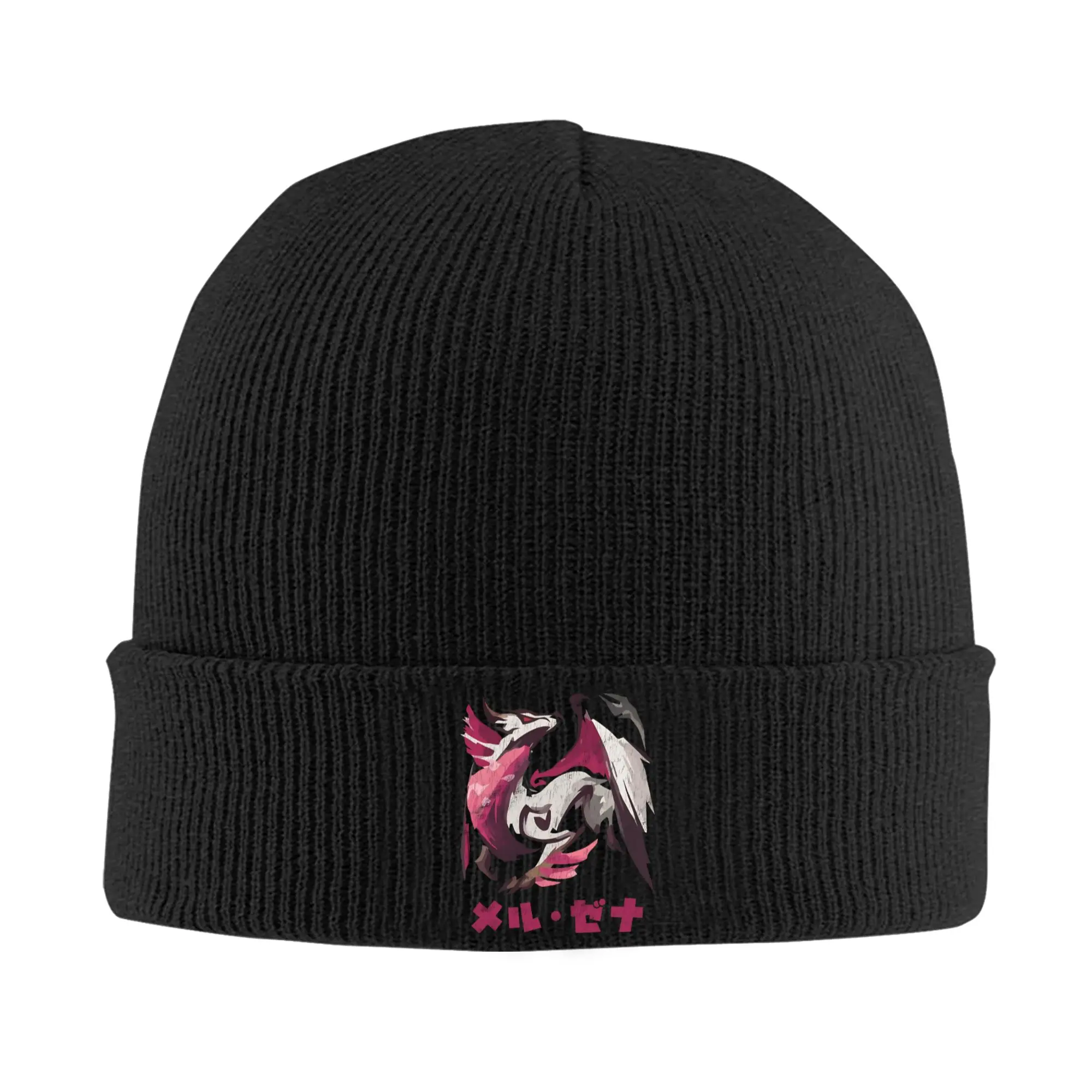 Monster Hunter Rise Sunbreak Malzeno Kanji  Knitted Hat Women's Men's Skullies Beanies Winter Hat Acrylic  Casual Cap