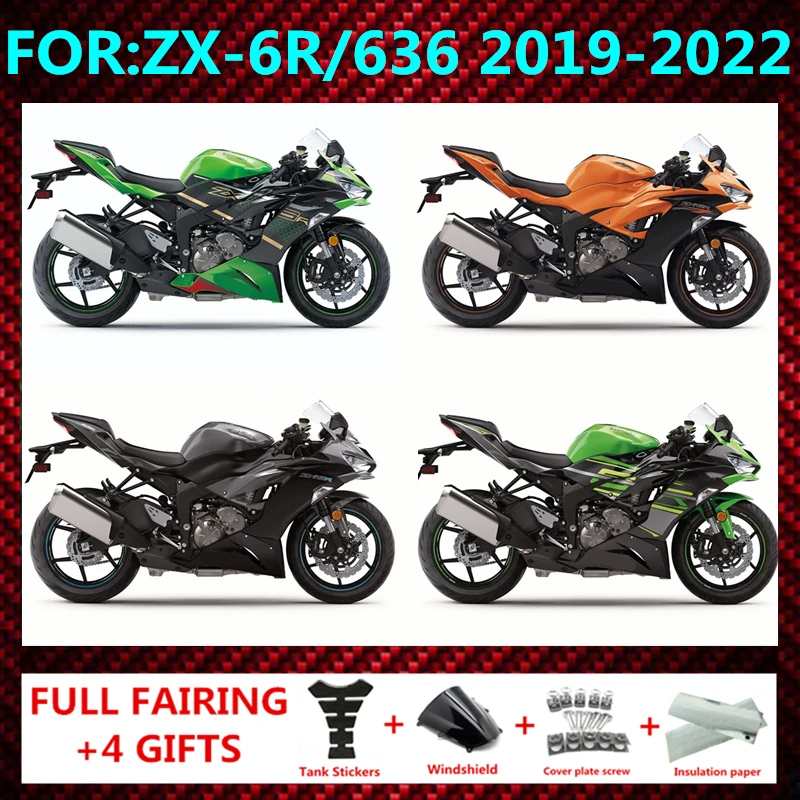 New ABS Plastic Shell Motorcycle Fairing kit Fit For Ninja ZX6R 636 ZX-6R 2019 2020 2021 2022 Custom full fairings bodywork zxmt