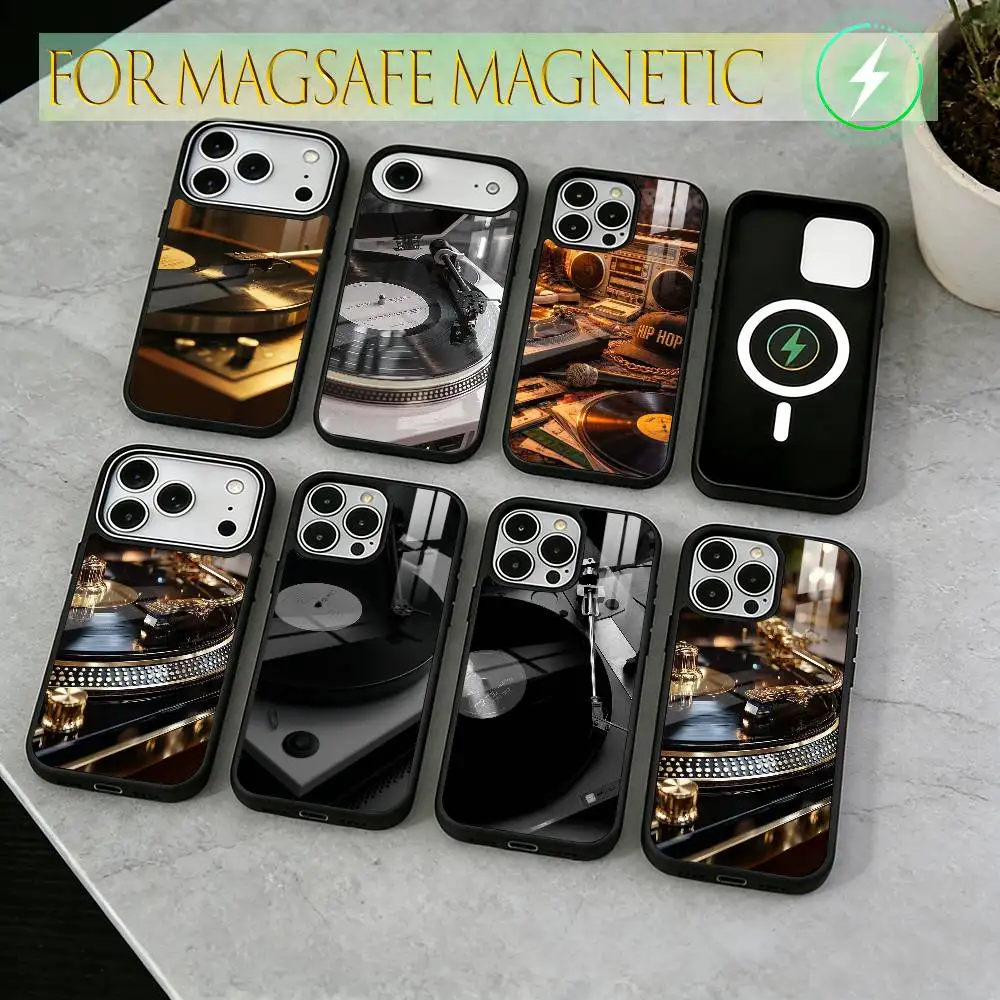 

Turntable Phone Case For iPhone17,16,15,14,13,12,11 Plus,Pro Magnetic with Magsafe Wireless Charging