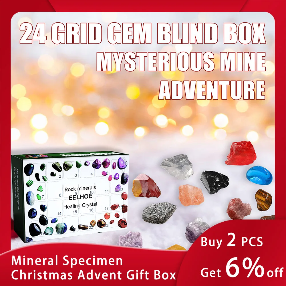 

24PCS Ore Ore Christmas Advent Calendar Rock Ore And crystallization Advent Calendar 2023 Gem Collection Countdown To Christmas