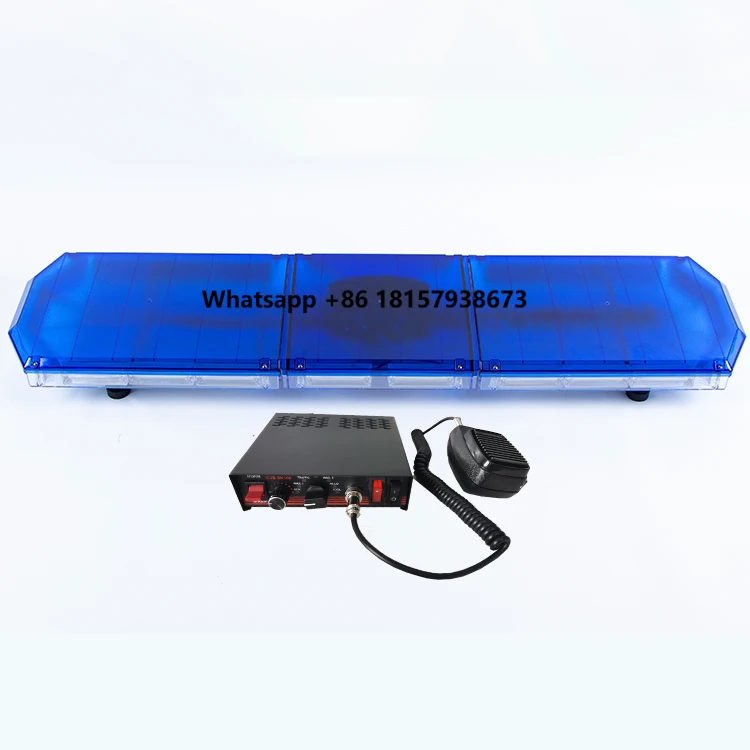 

Ambulance Firefighters Emergency Lightbar 12V COB Traffic Warning with Siren Speaker 200W Aluminium Emergency Blue Light
