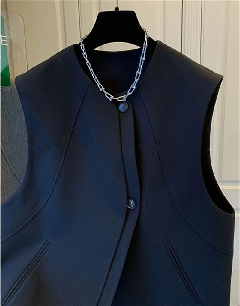 Gilet da donna Nuovi gilet di moda per donna 2025 Cappotto senza maniche autunnale Streetwear Gilet chic Top Cappotto da donna da ufficio