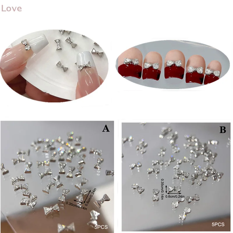 5 個 3D ネイルアートデコレーションクリアディアマンテボウラインストーンクリスタル宝石ネイルチャームネイルアートデコレーションマニキュアデザイン用