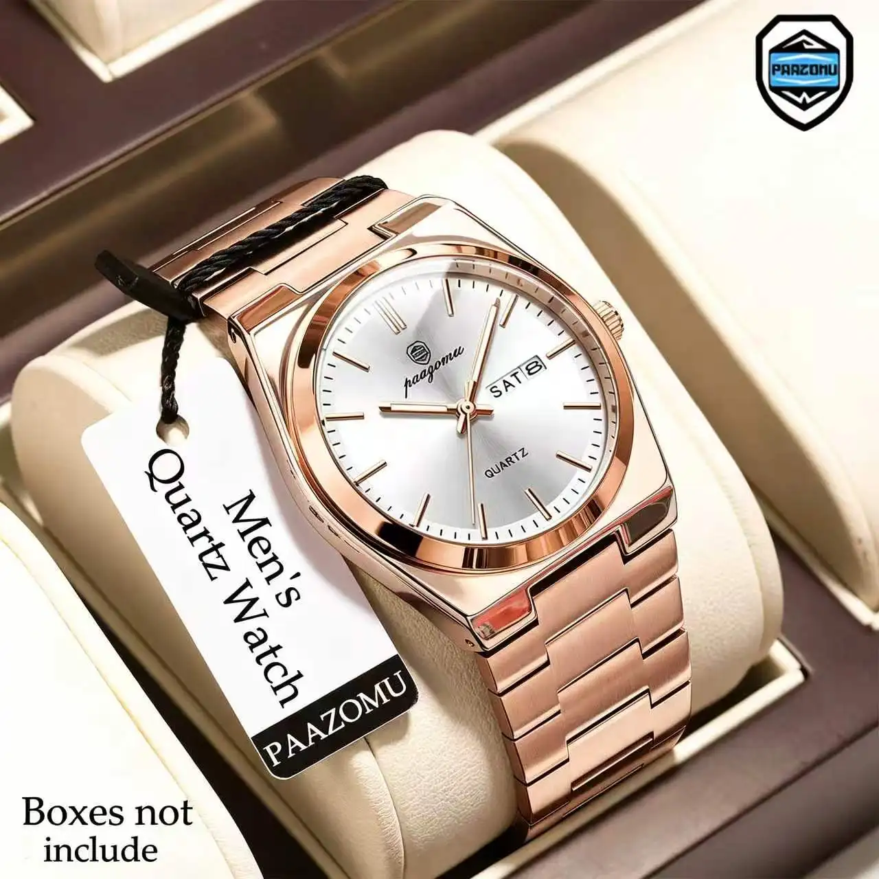 PAAZOMU Ultradünne Quarzuhr für Herren und Damen, minimalistischer Stil, wasserdicht, leuchtende Armbanduhr, bequemer Riemen, tägliches Bürogeschenk – Detail 25