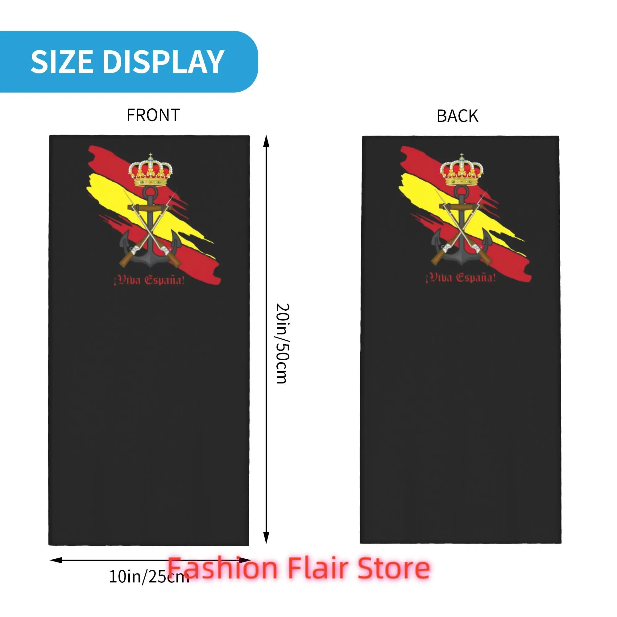 멋진 스페인 군단 스페인 육군 밀리터리 반다나 넥 커버 프린트 페이스 스카프 사이클링 스카프 하이킹 낚시 남성 여성 성인용