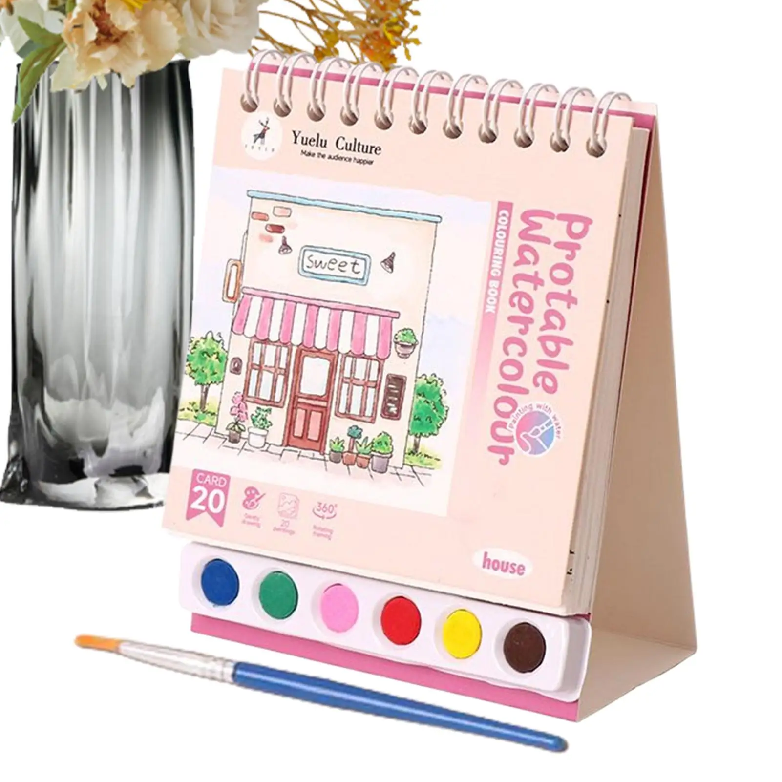 Water Painting Book Drawing Sketchbook With Paint Brush Beginner-Friendly Painting Sketchbook Educational Preschool Learning