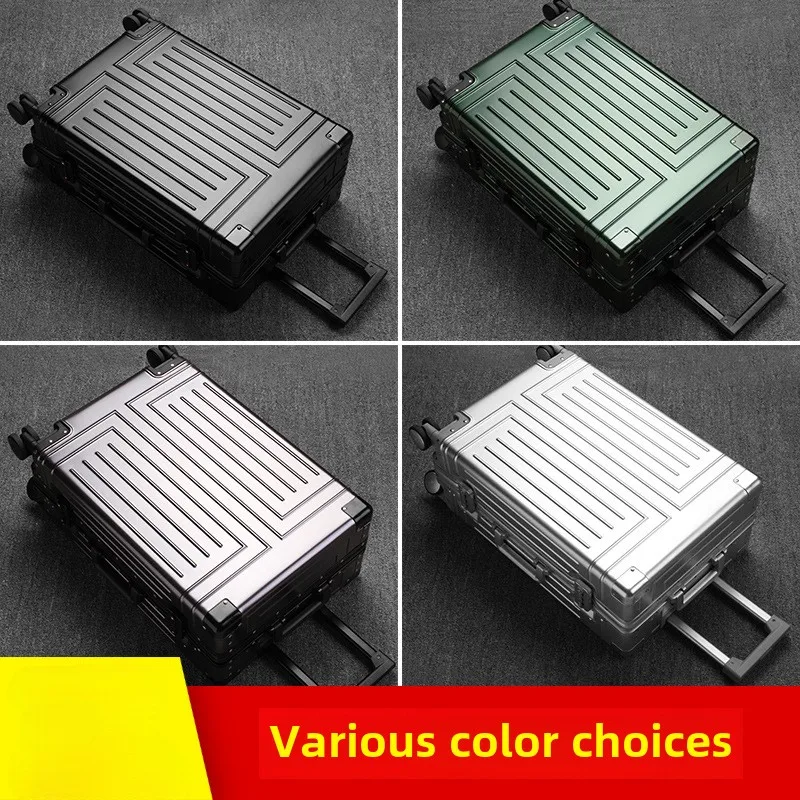 New All Aluminum Alloy Luggage for Business Travel, Student Pull Rod, Metal Travel, Boarding Password Box